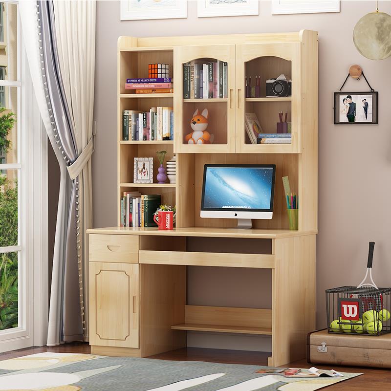 实木书桌书习架一体书组合CXQ用卧室柜儿童学生电脑家台式学桌写