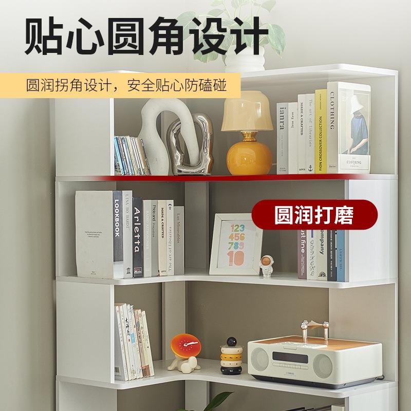热销转书架GB-书柜0置物架落地学生家角用角层柜多纳置物收柜网红
