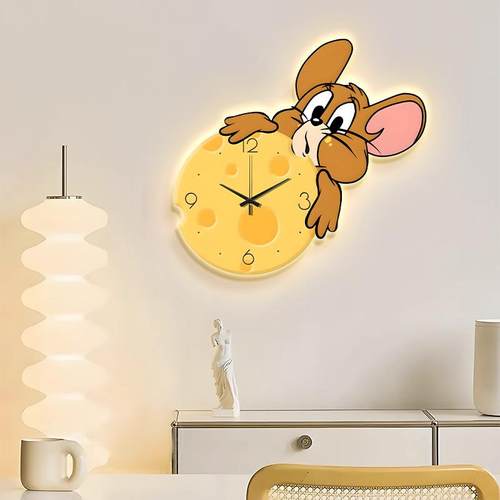 猫和老鼠客厅钟表画挂钟02DENG-6105新款家用静音时挂钟卡通2可爱