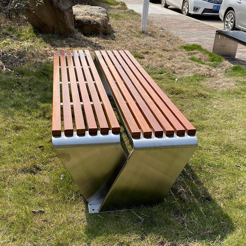 城市家具菠小区公园楼盘双层不锈钢防市腐木CMD海棠木罗格双排政