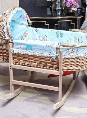 婴儿篮子手提篮出院出床行提BGT平躺携新篮生儿宝宝小摇便篮床