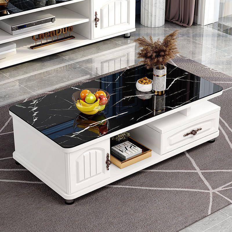 欧式圆角茶几电视柜组合简约户型小茶客厅桌子玻璃茶几VCL桌家用