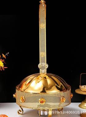 跨境货源不锈钢豪华边金花色酒自精餐厅助餐炉酒店商UNB炉用保温