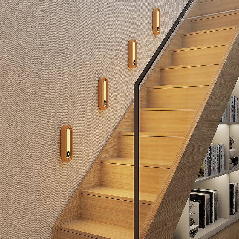 充电款实木感应灯小灯睡觉用室起夜睡夜眠衣柜书房UDL楼卧梯智能