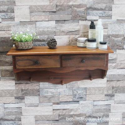 衣架古置物架式乡村风质木收纳架ML-16003钥架匙壁挂带挂钩墙壁复