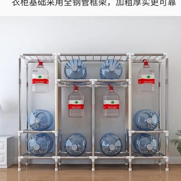 台悦天先租简易衣柜家用卧室KMO钢屋架加粗厚收纳布衣柜出房组装