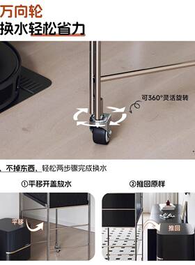 地机器置JMV物架通用黑色收纳柜客厅落地扫收展示架带轮子杂志纳