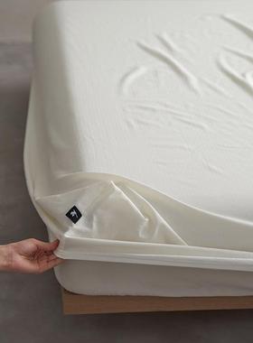 A长绒棉床单件纯色FXB简约100全棉床单床垫罩笠三套件床垫保类护