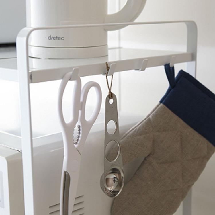 现货HS-N2018箱置物架落烤2层多功能收纳储物架厨房伸缩微炉架波