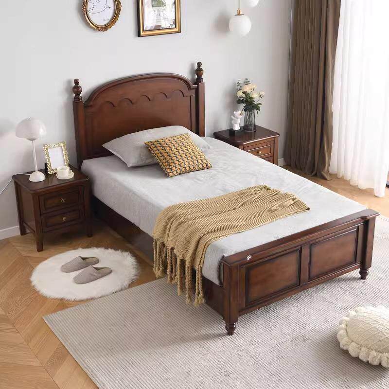 美式奢乡村实木人床.现代简约12米儿童床小单户型轻高箱储OFO物家