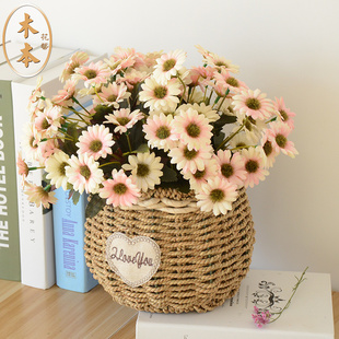 手工草编花篮藤编装 饰篮子客厅插花编织花篮干花摆件创意多肉花盆