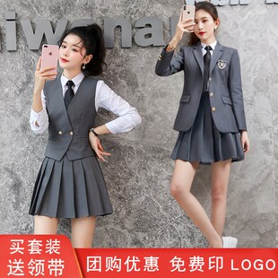 秋冬新款台球室助教工作服女马甲套装酒店前台酒吧KTV服务员工装