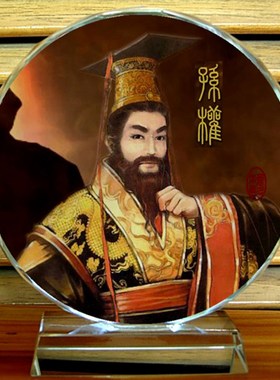 孙权模型纪念品礼物孙仲谋工艺品装饰品三国东吴人偶摆设水晶摆件