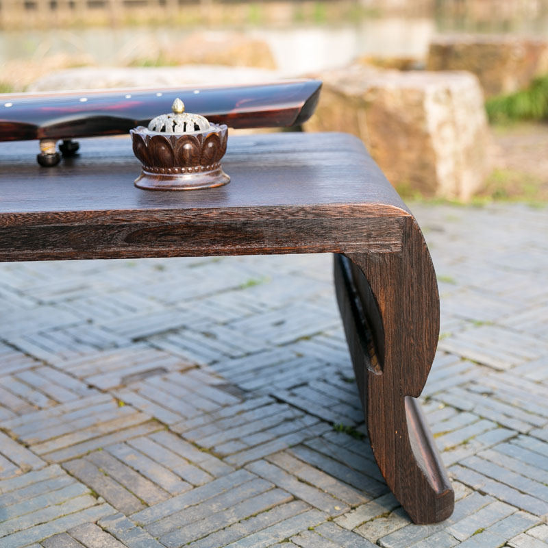 【七韵古琴】古琴桌榻桌茶桌 烧桐木榫卯结构一体榻桌膝桌矮桌