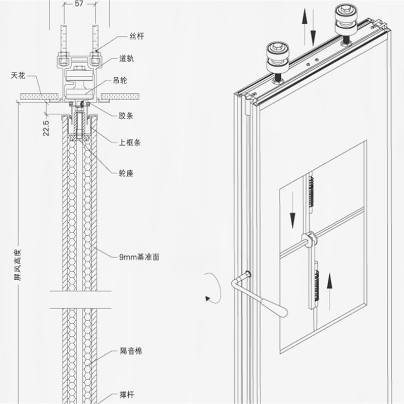 酒店活动隔断墙饭店包厢宴会厅办公室移动折叠推拉隔音屏风隔断门