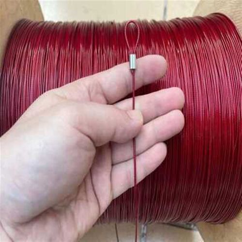 新品304不锈i钢红色包胶钢丝绳细软钢丝线穿珠线穿饰品吊绳拉网线