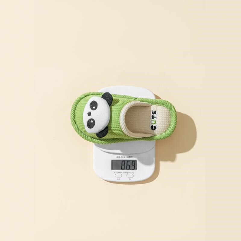 儿童拖鞋男童家居室内新款秋冬季防滑卡通亲子宝宝亚麻布拖鞋女孩