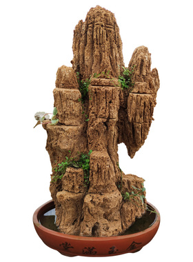 客厅大型天然吸水石原石假山盆景庭院鱼池上水石流水装饰造景摆件