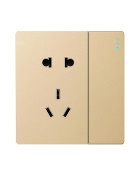 通源白色灰色金色大面板开关插座86型家用奶油风大功率插电脑