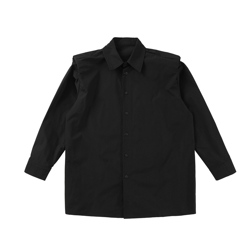 春夏小众设计廓肩装饰休闲衬衣男韩版宽松帅气很仙衬衫网红发型师