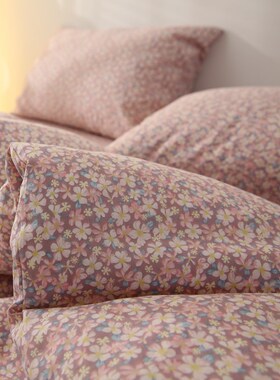 温润小花春夏床单单件1.51.82.0米全棉斜纹被单可配被套枕套