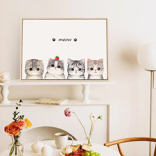 猫咪电表箱装饰画遮o挡配电箱电闸盒空开箱多媒体挂画开关餐厅壁