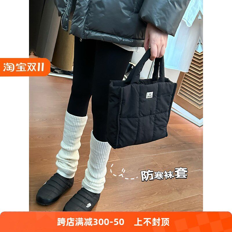 陈姬儿冬季保f暖日系堆堆袜护膝袜套女白色中筒袜套棉袜长袜套880