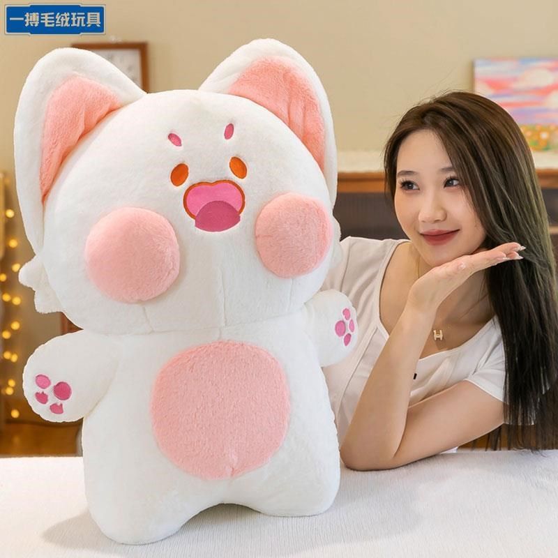 嘟嘟喵带翅膀天使玩偶猫咪公仔毛绒玩具娃娃玩具抱枕靠背女生礼物
