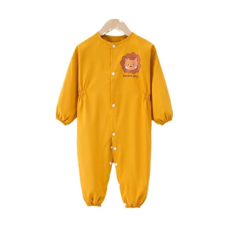 婴儿女宝宝连体爬地爬行爬爬服罩衣防脏护衣秋冬外穿洋气全身防水