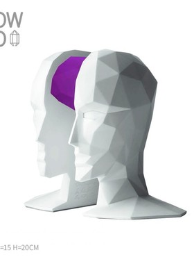 WOWHOO我活欧办公室书房书架装饰品摆设人头摄影道具摆件