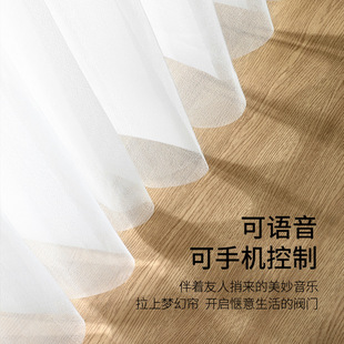网红梦幻帘垂直竖百叶窗帘客厅落地窗遮光白纱阳台隔断帘电动