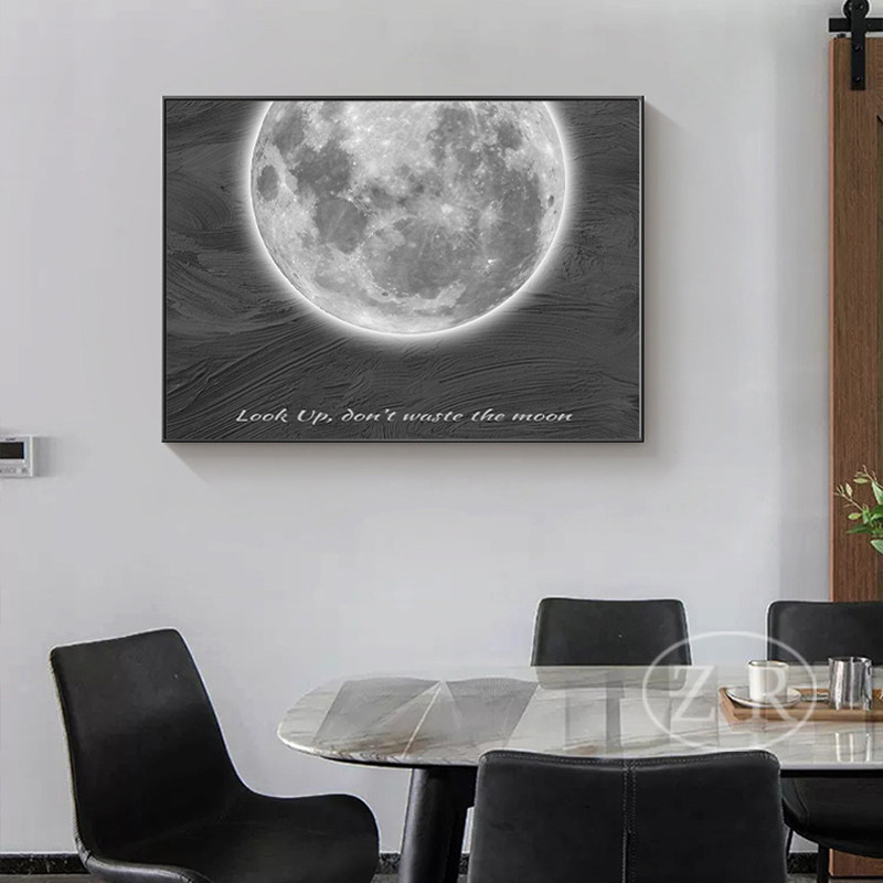 现代简约b电表箱装饰画可翻盖推拉开关盒配电箱电闸箱遮挡月球挂