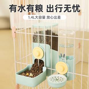 防打翻自动z饮水机喂食器挂笼猫咪水碗宠物用 猫碗狗狗食盆悬挂式