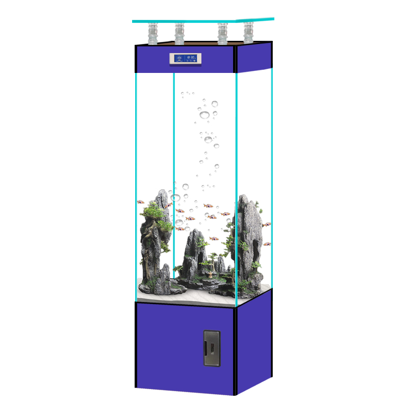 金晶超白玻璃长方形落地水族箱客厅中小I型家用立式生态鱼缸免换