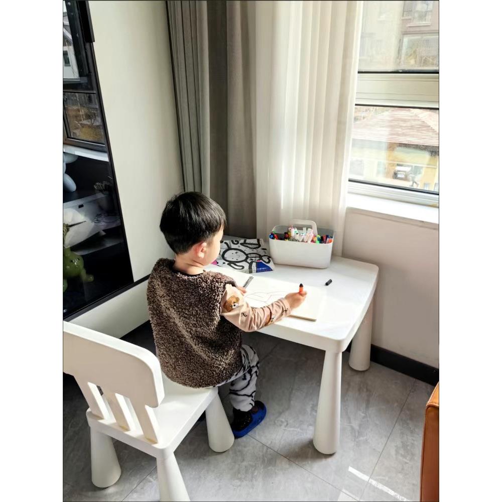 幼儿园儿童桌椅套装宝宝学习书桌加厚简约可升降多功能塑料方桌椅