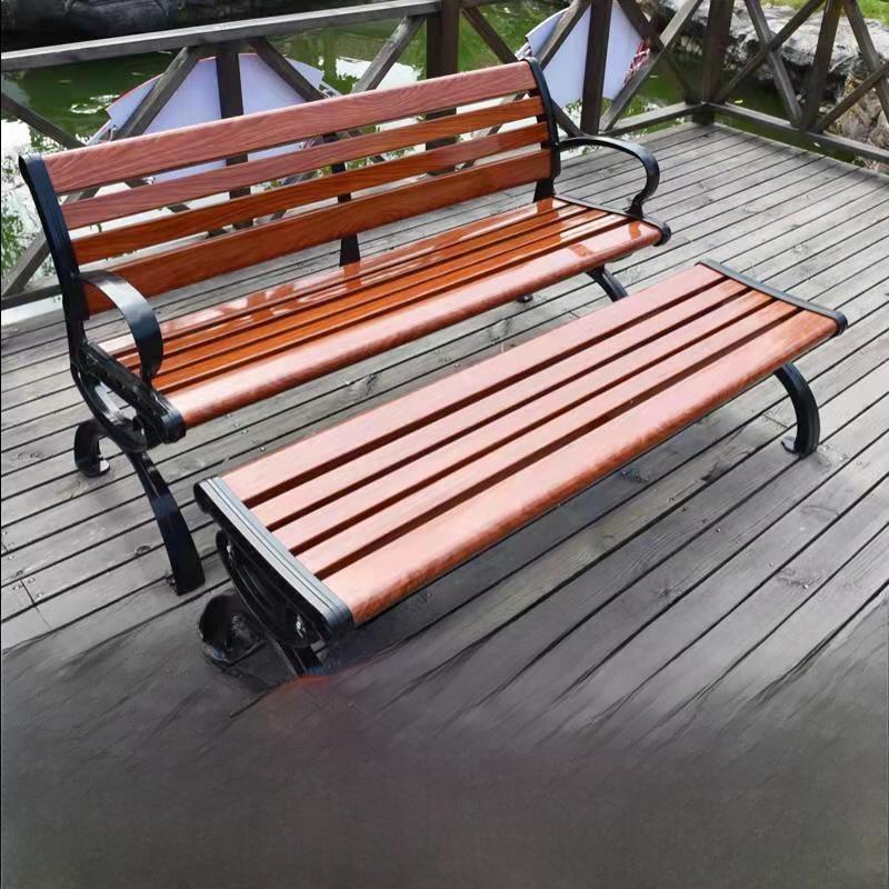 户外公园椅凳防腐实木塑木铸铁铝靠背休闲椅户外休息社区椅凳