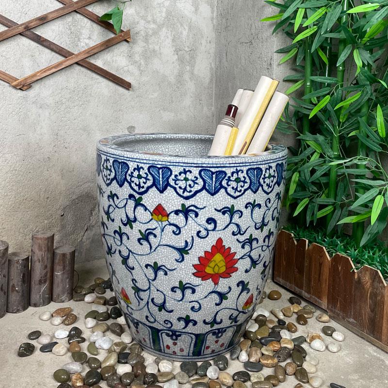 景德镇陶瓷水缸荷花鱼缸睡莲盆缸书画缸金鱼缸大号客厅阳台家用