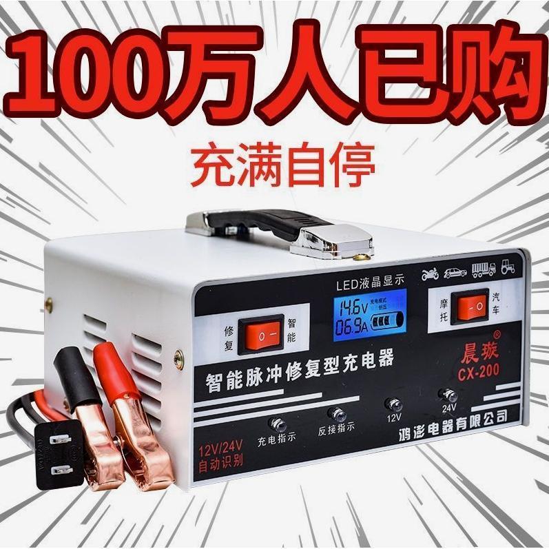 德国进口汽车电瓶充电器12V24V智能修复摩托车蓄电池充电机充满停