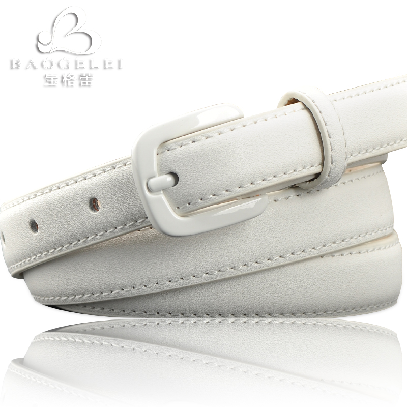 皮带女时尚真皮韩版简约百搭针扣装饰腰带细学生牛仔裤带白色裙子
