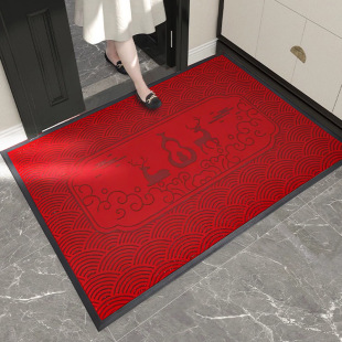 免洗加厚乔迁新居耐磨玄关脚垫红地 高级入户地c垫家用防滑新中式