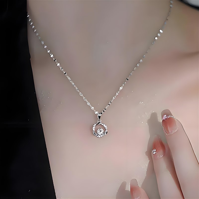 999纯银莫比乌斯项链女轻奢小众新款高级感锁骨链生日礼物送女友