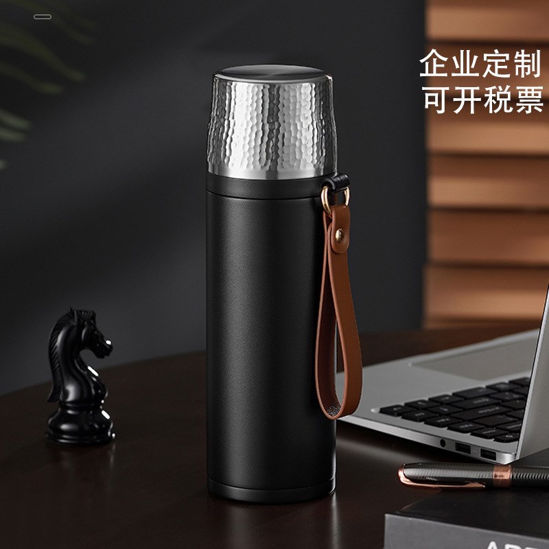 陶瓷内胆焖茶杯锤纹保温杯茶水分离车载泡茶杯商务新品杯子