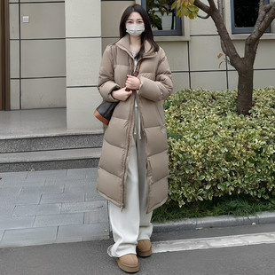 女神保命立领羽绒棉服女长款过膝2024年冬季新款韩国高级感面包服
