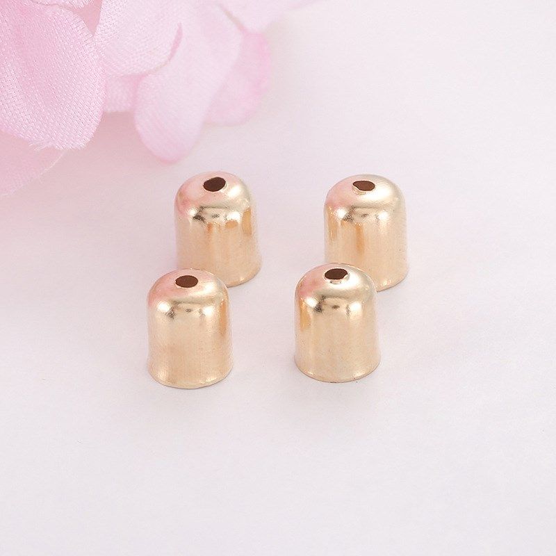 有孔小铁帽 流苏铁帽 光面铁帽圆皮绳流苏帽盖托diy饰品配件