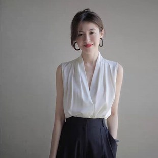 时尚 大码 西装 女胖mm百搭j吊带背心夏韩版 内搭上衣200斤 雪纺打底衫