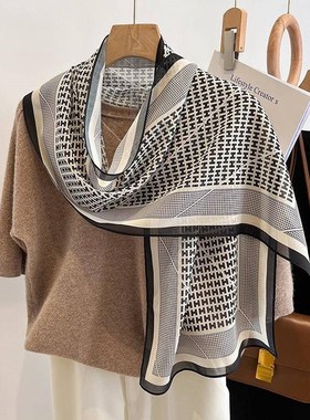 气小质长条小丝巾巾女版百搭装饰配衬衣领飘带韩绑LJI包腰带围巾