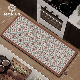 复古厨房防油地垫p吸水耐脏防滑可擦免洗脚垫可裁剪家用地毯 美式