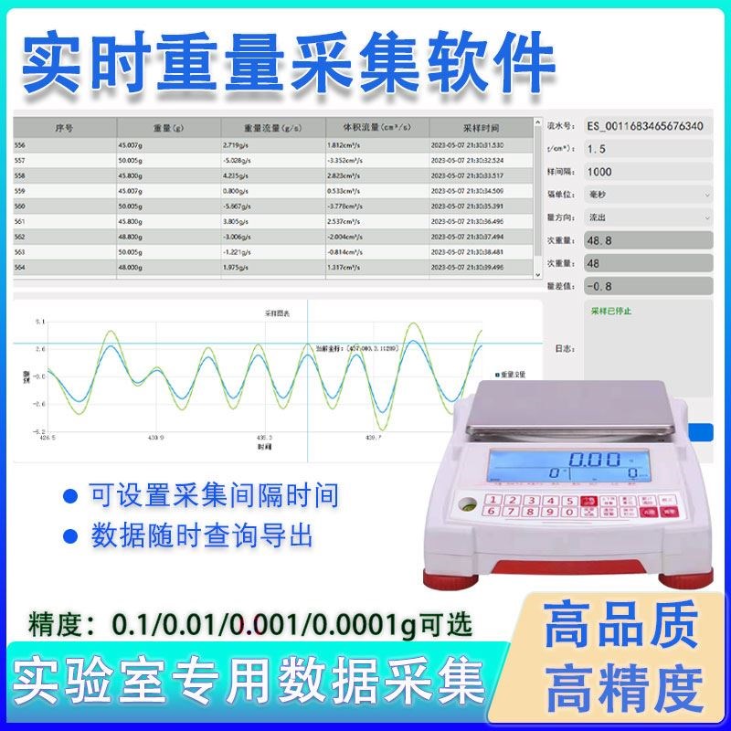 高精度实验分析天平千分r之一接电脑实时记录称重数据电子秤带232