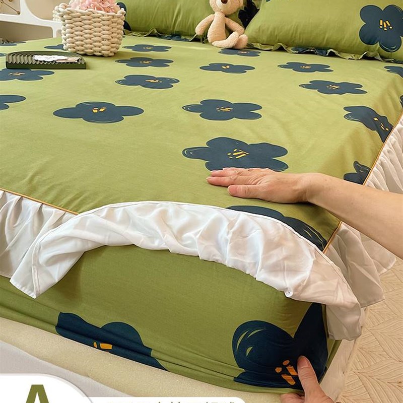 纯棉床笠款单件全棉夏季床裙床罩全包防尘床垫保护罩床单套三件套