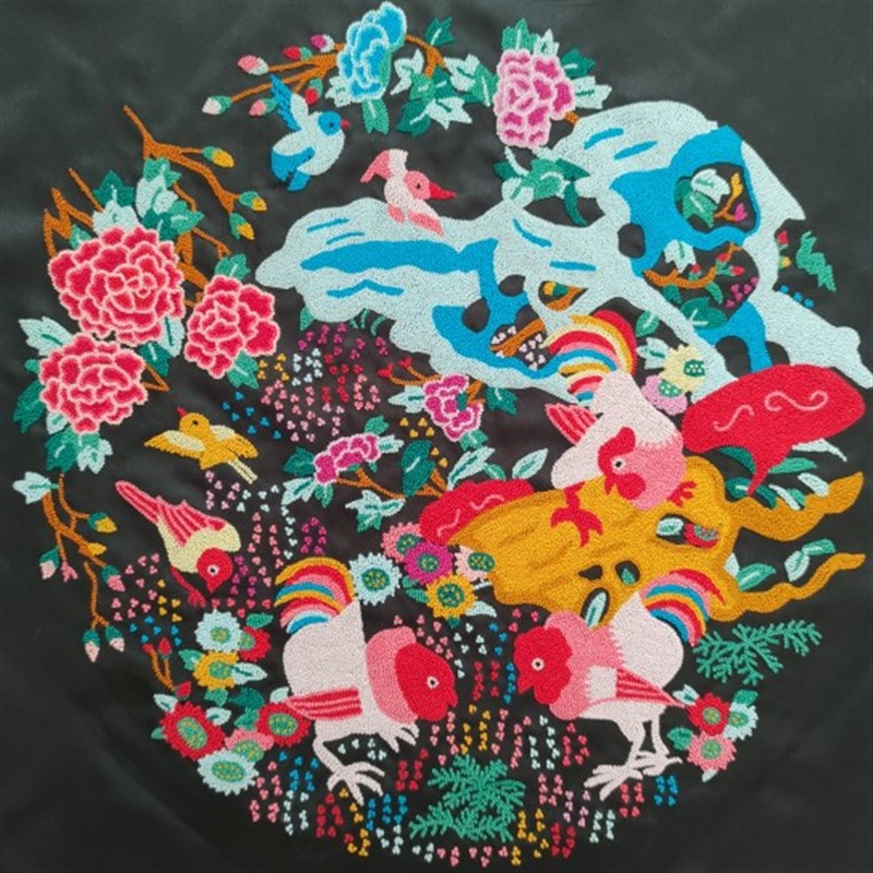 京绣老绣片手工刺绣中式吉祥团花画芯礼品diy衣服包改造布多款入